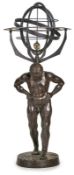 Gr. Bronze im antiken Stil: Atlas, wohl 1. Hälfte 20. Jh.