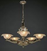 Art-Déco-Deckenlampe, Frankreich um 1930.