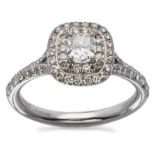 Diamant-Ring, Tiffany & Co., 2013, Platin, mit Diamanten von zus. 0,39 ct.