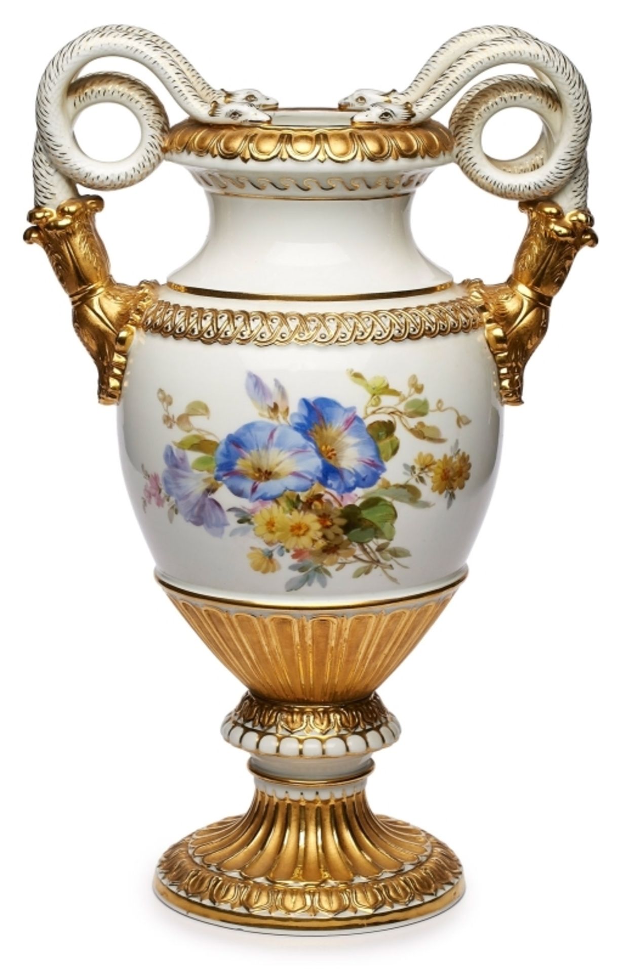 Gr. Schlangenhenkelvase, Meissen Ende 19. Jh.