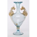 Gr. Amporen-Vase, wohl Salviati, Murano.