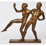 Bronze Daniel Stocker "Neues Leben"/ Tanzende Akte, um 1930.