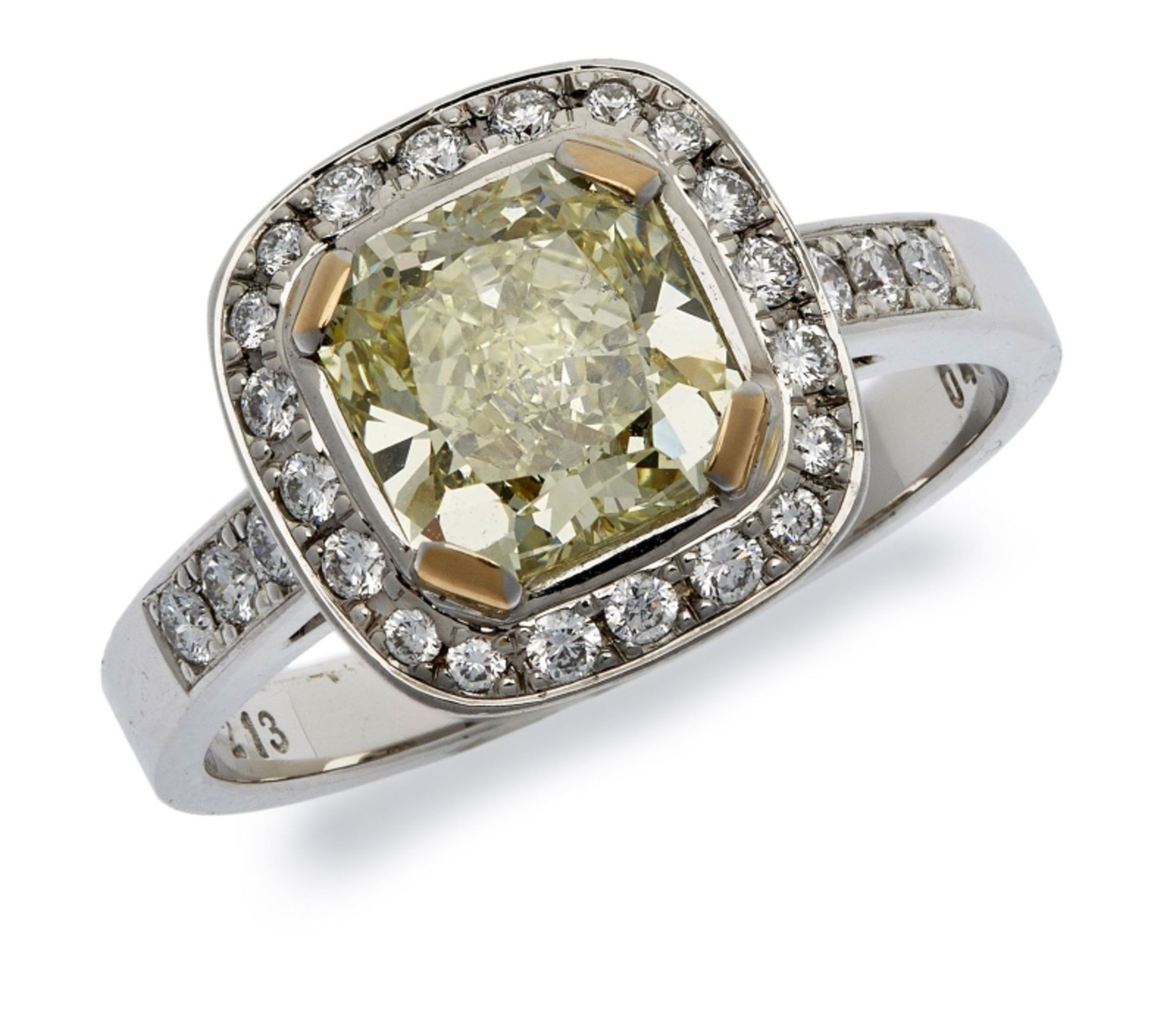 Diamant-Ring. Gelber Diamant 2,13 ct. - Image 2 of 3