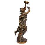 Gr. Bronze Jean Baptiste Clésinger: "Zingara"/ Tänzerin mit Tambourin, um 1860.