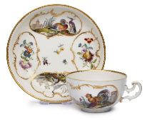 Tasse mit UT "Vogelmotive", Meissen um 1760.