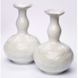 Paar Vasen "Lotus Relief", Meissen 1981.