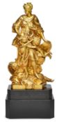Bronze im Barock-Stil: Personifikation mit Krönungsinsignien, wohl Frankreich um 1850.
