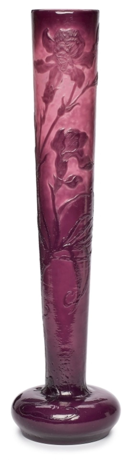 Gr. Stangenvase "Lilien", Gallé um 1900.