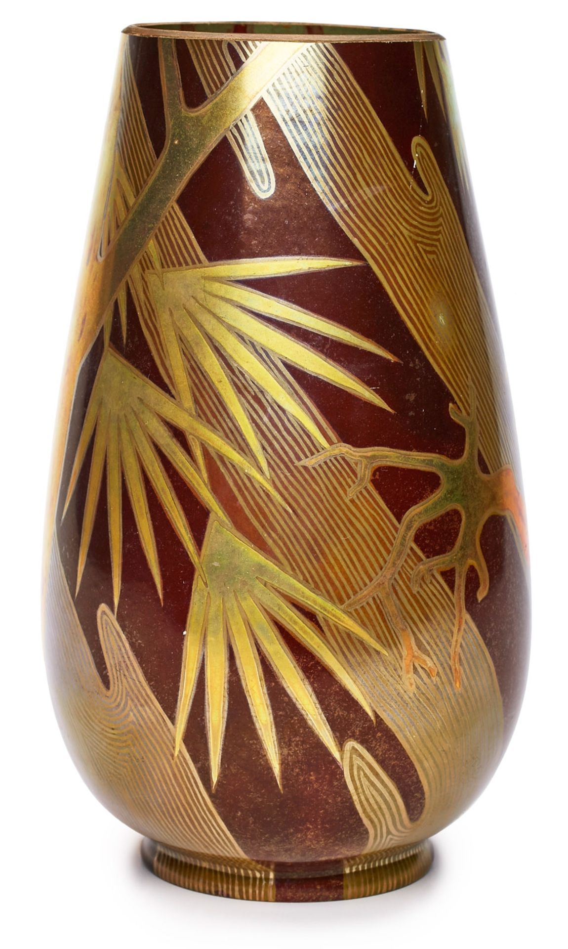Vase mit Wellensittich-Dekor, Art Deco, Zsolnay um 1920. - Image 2 of 2