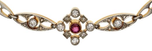 Rubin-Diamant-Armband, Jugendstil, Schweden