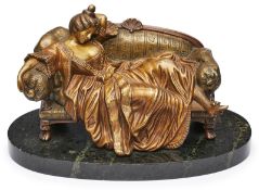 Wiener Bronze "Ruhepause auf Sofa", um 1910.