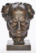 Bronze Wilhelm Neuhäuser: Portraitbüste Arthur Schopenhauer, um 1940.