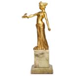 Bronze Louis Sosson: Cleopatra mit Schlange, um 1915.