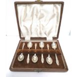 A boxed set of copper bros and son ltd Sheffield silver spoons dated 1946.