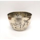 A London silver bowl by R Hennell dated 1881. 7 cm height, 10 cm width approx. 132 gms approx.