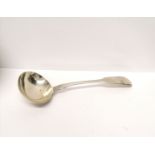 A Victorian silver fiddle pattern ladle dated 1850. 56 gms approx.