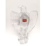 A Baccarat glass paperweight in the form of an eagle standing 18 cm height, 13 cm width approx.