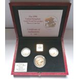 1990 United Kingdom Gold proof Sovereign three coin set |Number 500| fully certified. The 1990 set