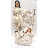 A 19th century Staffordshire flat back figure grouping. 28 cm height, 14 cm width approx.