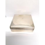 A George V, Birmingham silver cigarette box having an engraved letter A to top with hinged lid