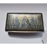 Fine and rare French silver and Niello snuff box/casket with gilt interior depicting Raphael's |La
