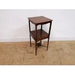 A 19th century mahogany side table (converted wash stand) having a moulded top over short drawer.