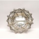 A Chester silver bon bon dish having a floral and pieced design dated 1895. 3.5 cm height, 15.5 cm