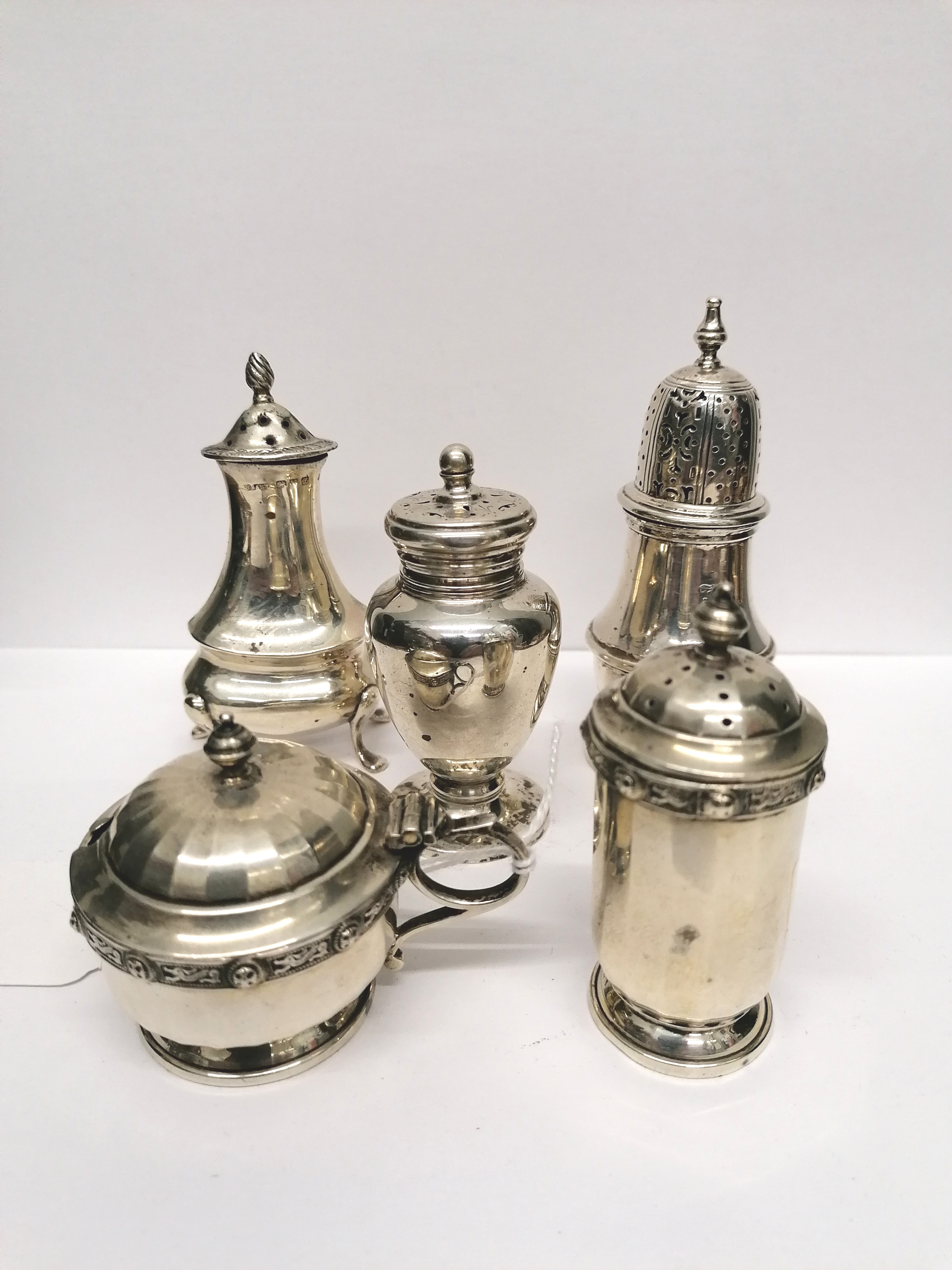 A collection of silver salts and mustards 196 gms approx.