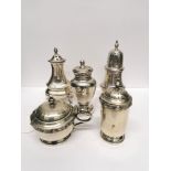 A collection of silver salts and mustards 196 gms approx.