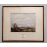 Peter Wishart A.R.S.A (1846-1932). Oil on canvas entitled 'Early morning'. 22 cm height, 29 cm width