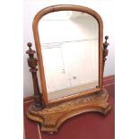 A 19th century pine dressing mirror. 79 cm height, 79 cm width approx.