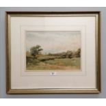 Paterson. Framed watercolour of a rural landscape. 25.5 cm height, 36 cm width approx.