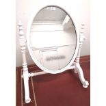 A white painted vintage dressing mirror. 74 cm height, 60 cm width approx.