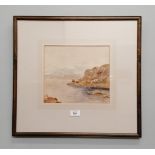 William Deas (1862-1951) framed watercolour landscape. 22.5 cm height, 26 cm width approx.