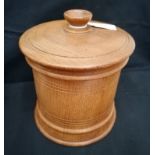 A late 19th century hardwood string box. 20 cm height, 16.5 cm width approx.