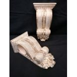 A pair of reproduction wall sconces in the classical form. 19 cm height, 9.5 cm width approx.