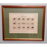 A framed collection of fifteen various salmon flys to include Hairy Mary, Yellow Dog, Garry and