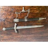 GERMAN WWII OFFICER'S DRESS DAGGER WITH SCABBARD, 49cm long