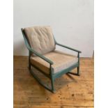 PAINTED FRAME 1950s ROCKING CHAIR,93cm length, 79cm high, 61cm width