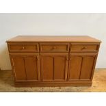 PANELLED 3-DOOR SIDEBOARD WITH 3 DRAWERS, 127cm wide, 77cm high, 47cm deep