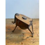 RUSTIC CONTINENTAL 19TH CENTURY FOOT BELLOWS, 37cm high, 24cm wide