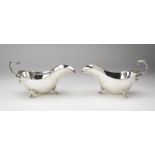 PAIR VICTORIAN SILVER SAUCEBOATSSHEFFIELD, 1899with gadrooned rims and double c-scroll handles,