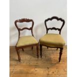 10 VARIOUS VICTORIAN MAHOGANY BALLOON BACK CHAIRS, 89cm high, 50cm wide, 45cm deep