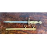 GERMAN WWII NAVAL OFFICER'S DRESS DAGGER WITH SCABBARD, 41cm long