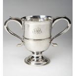 GEORGE III SILVER CUPJOHN LANGLANDS & JOHN ROBERTSON, NEWCASTLE 1786with twin s-scroll handles and