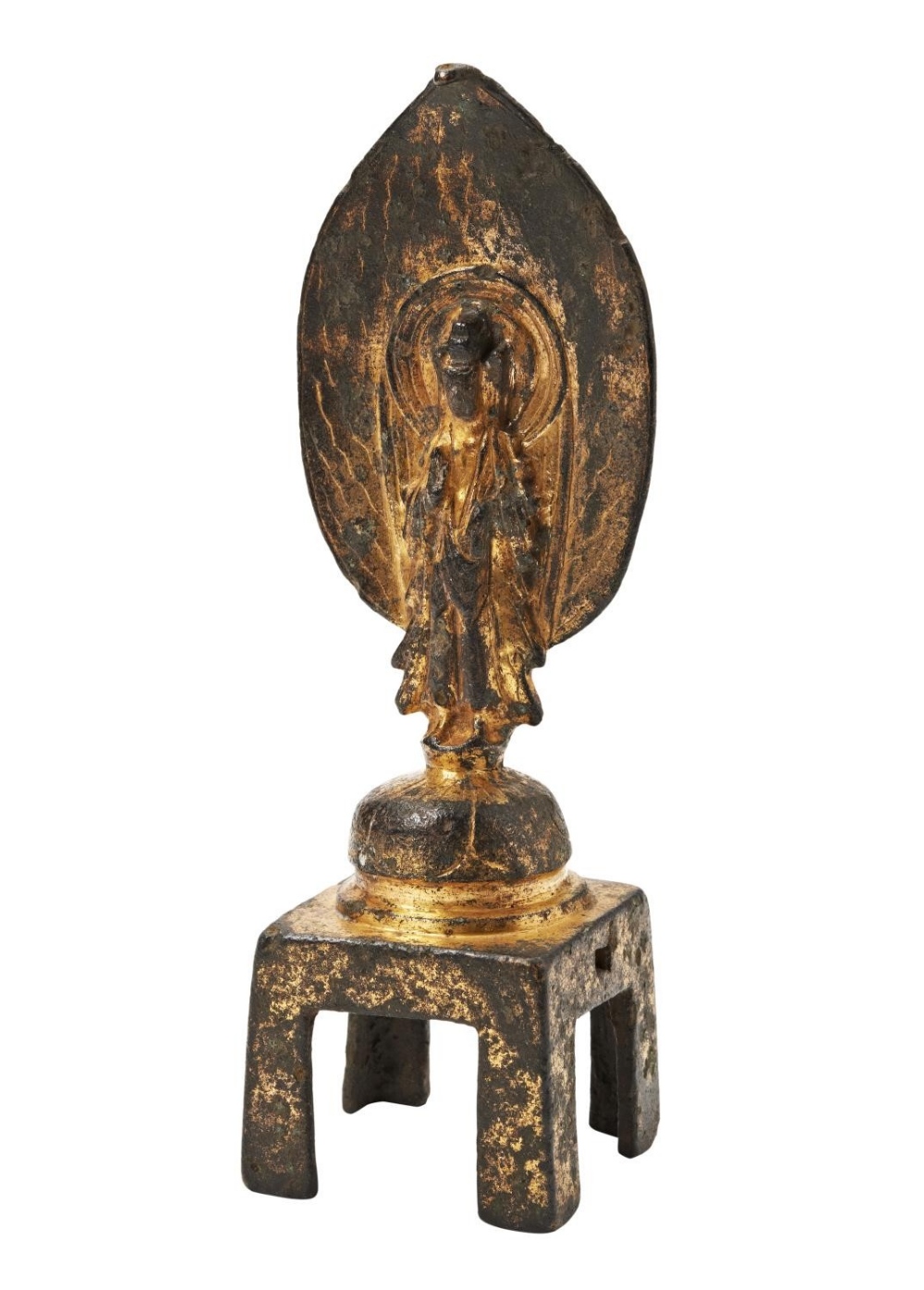 GILT BRONZE FIGURE OF GUANYIN POSSIBLY NORTHERN WEI DYNASTY the&nbsp;bodhisattva&nbsp;is shown stand