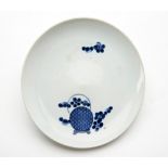 SMALL JAPANESE BLUE AND WHITE DISH EDO PERIOD 14.5cm diam