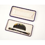 JAPANESE SHIBIYAMA COMB AND HAIR PIN SET MEIJI / TAISHO PERIOD in fitted case
