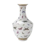 FAMILLE ROSE 'BUTTERFLY' VASE GUANGXU SIX CHARACTER MARK BUT LATER decorated with a multitude of