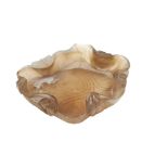 CARVED AGATE BRUSH WASHER QING DYNASTY, 19TH CENTURY realistically carved as a lily pad 15.5cm wide